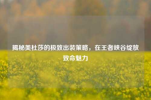 揭秘美杜莎的极致出装策略，在王者峡谷绽放致命魅力