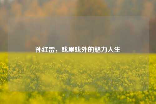 孙红雷，戏里戏外的魅力人生