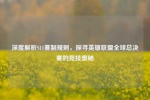 深度解析S11赛制规则，探寻英雄联盟全球总决赛的竞技奥秘
