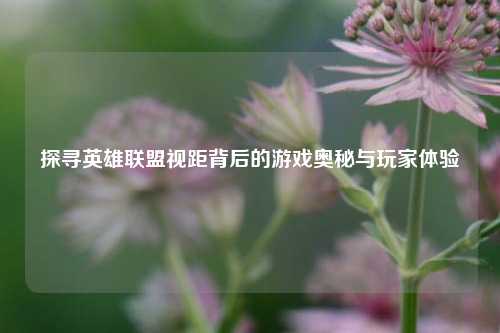 探寻英雄联盟视距背后的游戏奥秘与玩家体验
