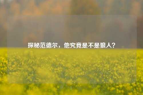探秘范德尔，他究竟是不是狼人？