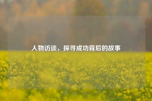人物访谈，探寻成功背后的故事