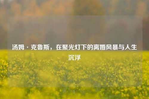 汤姆·克鲁斯,在聚光灯下的离婚风暴与人生沉浮