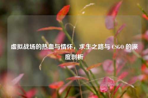 虚拟战场的热血与情怀，求生之路与 CSGO 的深度剖析