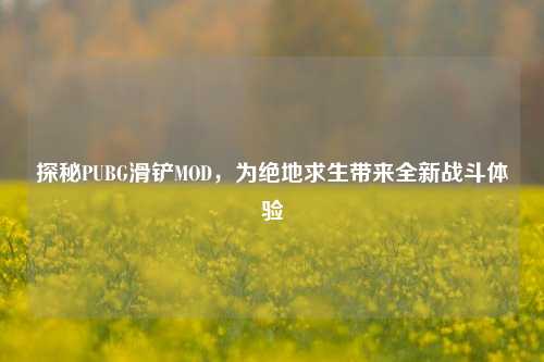 探秘PUBG滑铲MOD，为绝地求生带来全新战斗体验