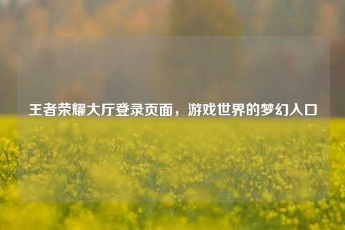 王者荣耀大厅登录页面，游戏世界的梦幻入口