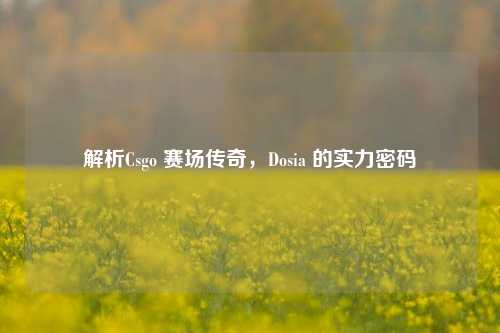 解析Csgo 赛场传奇，Dosia 的实力密码