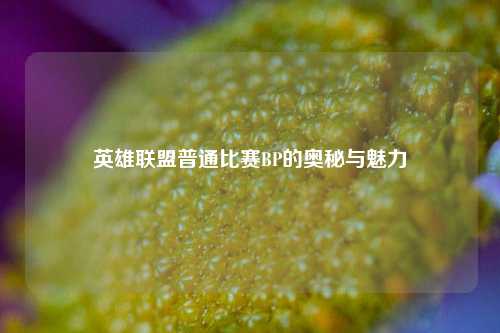 英雄联盟普通比赛BP的奥秘与魅力