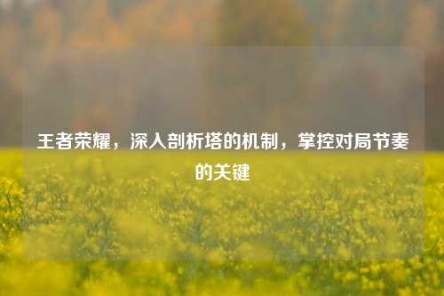 王者荣耀，深入剖析塔的机制，掌控对局节奏的关键