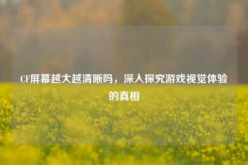 CF屏幕越大越清晰吗,深入探究游戏视觉体验的真相