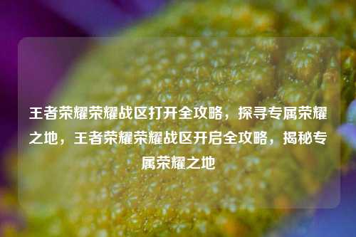 王者荣耀荣耀战区打开全攻略，探寻专属荣耀之地，王者荣耀荣耀战区开启全攻略，揭秘专属荣耀之地